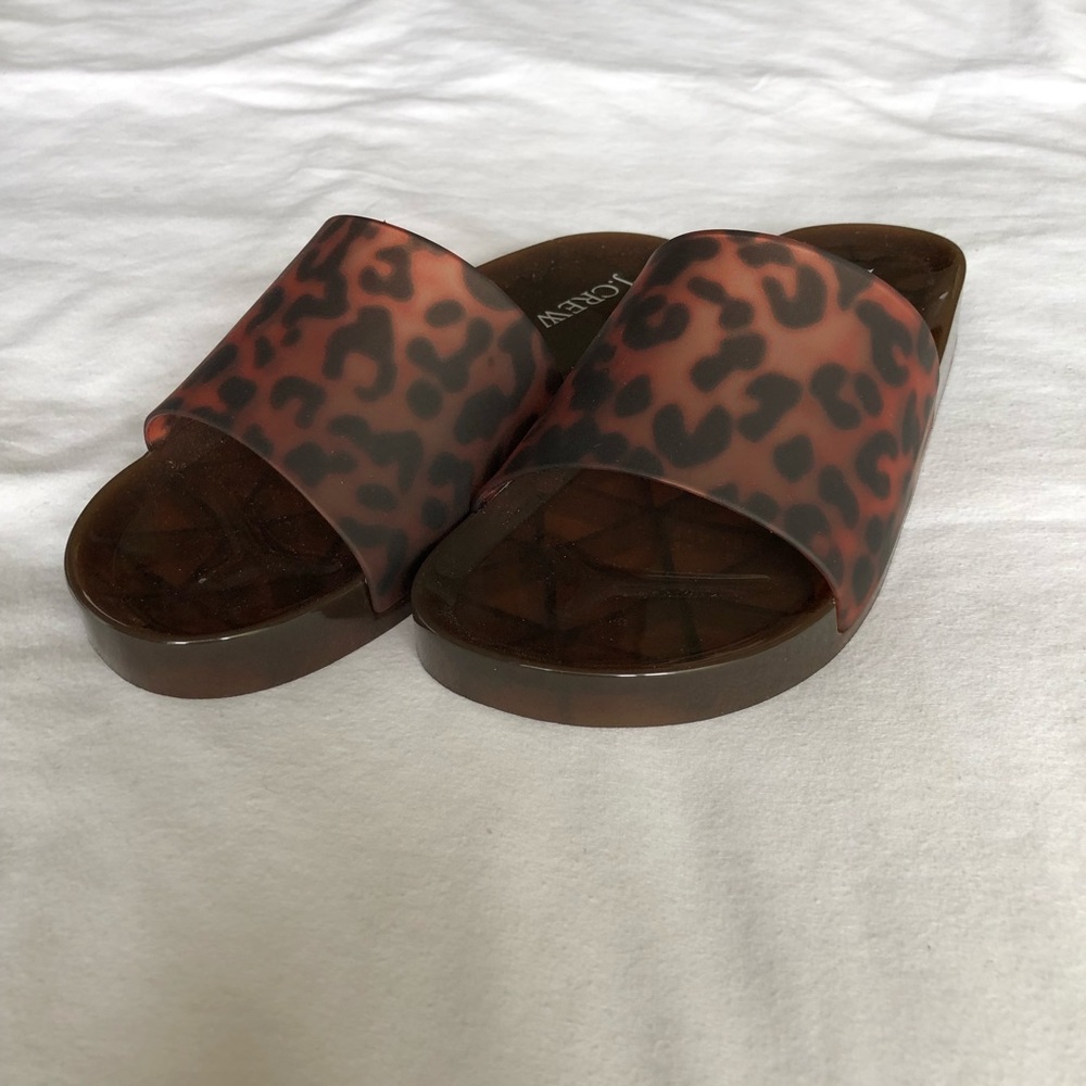 J.Crew tortoise shell pool slides